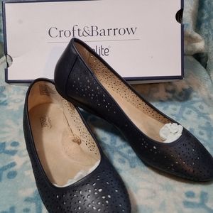 Croft&Barrow Navy Ortholite flats size 10